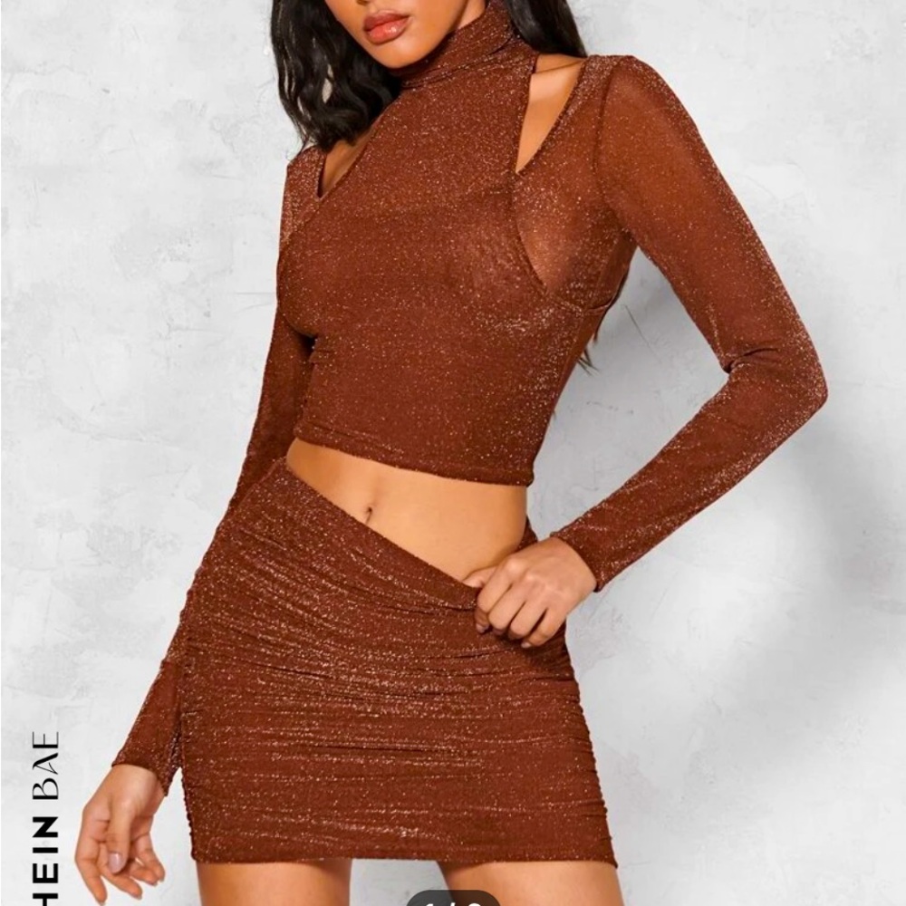 Two piece bodycon skirt and crop top